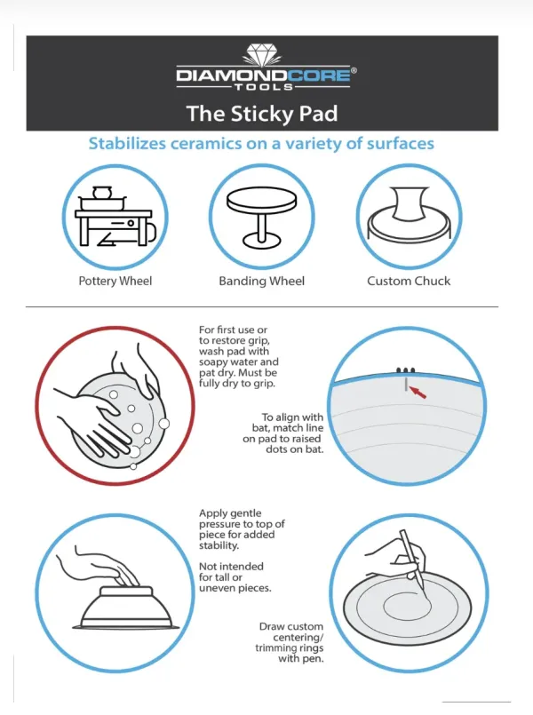 S Sticky pad - Pottery Gripping Pad S1 8 inch of S2 12 inch - Afbeelding 2